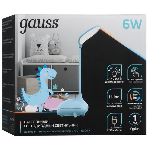 Купить Настольный светильник Gauss GT7016 голубой  9114262. Характеристики, отзывы и цены в Донецке