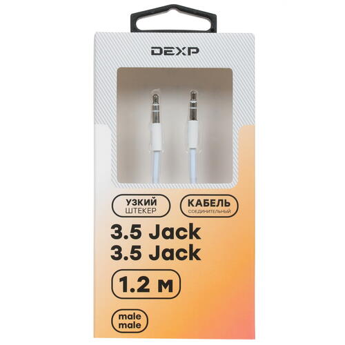 Купить Кабель   DEXP 3.5 mm jack - 3.5 mm jack белый  1676554. Характеристики, отзывы и цены в Донецке