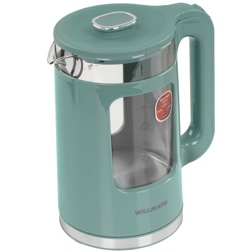 Купить Электрочайник WILLMARK WEK-1725G зеленый  9269578. Характеристики, отзывы и цены в Донецке