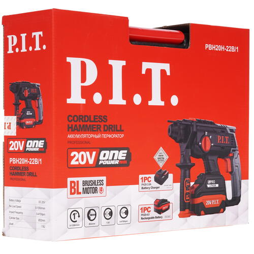 Купить Перфоратор P.I.T. PBH20H-22B/1 OnePower 20V  9906895. Характеристики, отзывы и цены в Донецке