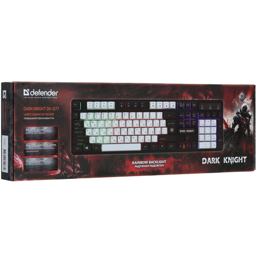 Купить Клавиатура  проводная Defender Dark Knight GK-077  9202978. Характеристики, отзывы и цены в Донецке