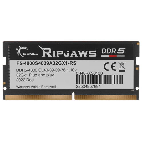Купить Оперативная память SODIMM G.Skill Ripjaws [F5-4800S4039A32GX1-RS] 32 ГБ  5087417. Характеристики, отзывы и цены в Донецке