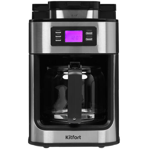 Купить Кофеварка капельная Kitfort KT-781 серебристый  9958791. Характеристики, отзывы и цены в Донецке