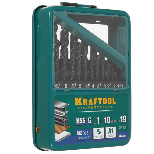 Купить Набор сверл KRAFTOOL 29651-H19  5092636. Характеристики, отзывы и цены в Донецке