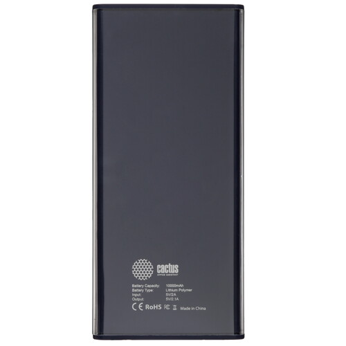 Купить Портативный аккумулятор Cactus CS-PBFSTT-10000 черный  9020509. Характеристики, отзывы и цены в Донецке