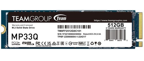 Купить 512 ГБ M.2 NVMe накопитель TEAMGROUP MP33Q [TM8FF2512G0C101]  5456959. Характеристики, отзывы и цены в Донецке
