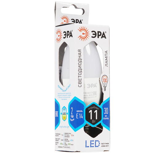 Купить Лампа светодиодная ЭРА LED E14/B35/11w/840  1361459. Характеристики, отзывы и цены в Донецке