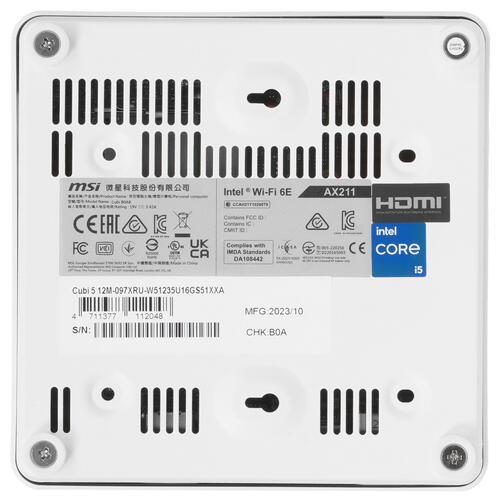 Купить Мини ПК MSI Cubi 5 12M-097XRU [9S6-B0A812-097]  5454336. Характеристики, отзывы и цены в Донецке