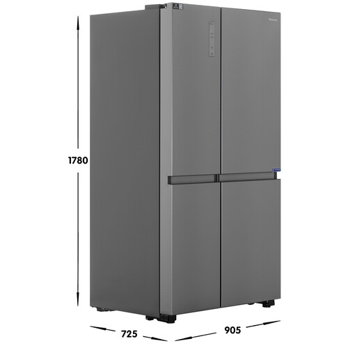 Купить Холодильник Side by Side   Hisense RS840N4AIF серебристый  9300178. Характеристики, отзывы и цены в Донецке
