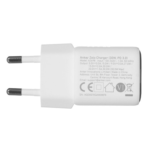 Купить Сетевое зарядное устройство Anker Zolo 30W белый  5922303. Характеристики, отзывы и цены в Донецке