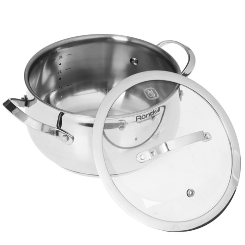 Купить Кастрюля Rondell Calypso RDS-1671 3.8 л 20 см серебристый  9309606. Характеристики, отзывы и цены в Донецке