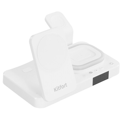 Купить Беспроводное зарядное устройство Kitfort КТ-3760 белый  9283655. Характеристики, отзывы и цены в Донецке
