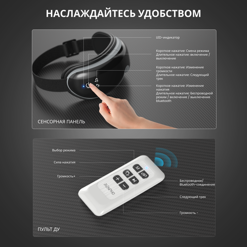 Купить Массажер Renpho Eyeris 1 RF-EM001R черный  9163273. Характеристики, отзывы и цены в Донецке
