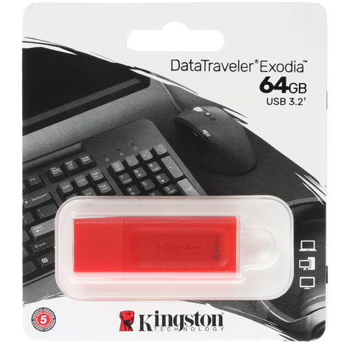 Купить Память USB Flash 64 ГБ Kingston DataTraveler Exodia [KC-U2G64-7GR]  5442018. Характеристики, отзывы и цены в Донецке