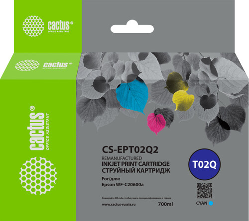 Купить Картридж Cactus CS-EPT02Q2 голубой  9150419. Характеристики, отзывы и цены в Донецке