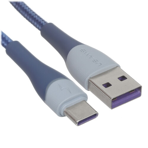 Купить Кабель круглый USAMS USB Type-C - USB 2.0 Type-A синий 1 м  5480405. Характеристики, отзывы и цены в Донецке