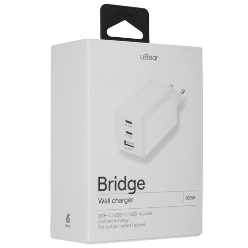 Купить Сетевое зарядное устройство uBear Bridge 100 белый  9240529. Характеристики, отзывы и цены в Донецке
