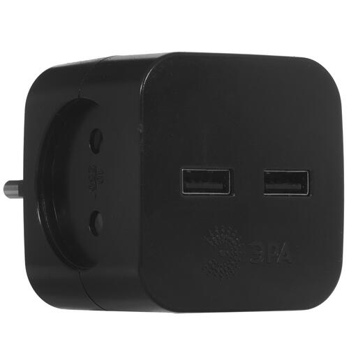 Купить Разветвитель ЭРА SP-2-USB-B черный  5400639. Характеристики, отзывы и цены в Донецке