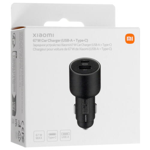 Купить Автомобильное ЗУ Xiaomi 67W Car Charger черный  5080043. Характеристики, отзывы и цены в Донецке