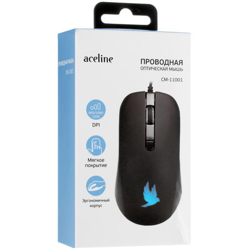 Купить Мышь проводная Aceline CM-11001  черный  1380674. Характеристики, отзывы и цены в Донецке