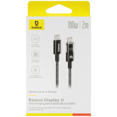 Купить Кабель круглый Baseus USB Type-C - USB Type-C черный 2 м  5627751. Характеристики, отзывы и цены в Донецке