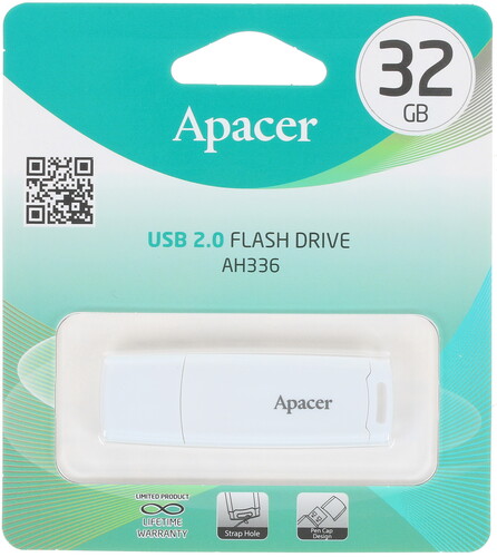 Купить Память USB Flash Apacer AH336 [2.0, 32 Gb, пластик, белый]  1268685. Характеристики, отзывы и цены в Донецке
