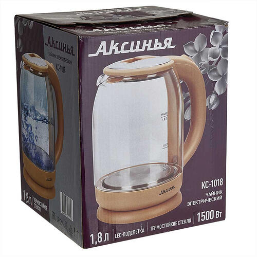Купить Электрочайник Аксинья КС-1018 бежевый  9050539. Характеристики, отзывы и цены в Донецке