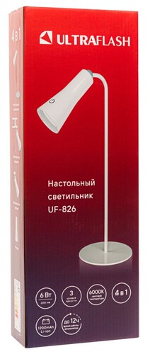Купить Настольный светильник Ultraflash UF-826 C01 белый  9308708. Характеристики, отзывы и цены в Донецке