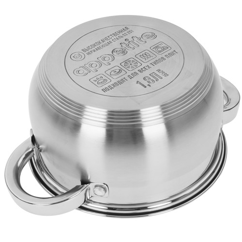 Купить Кастрюля Appetite Elisa JL03193 1.8 л 16 см серебристый  9294698. Характеристики, отзывы и цены в Донецке