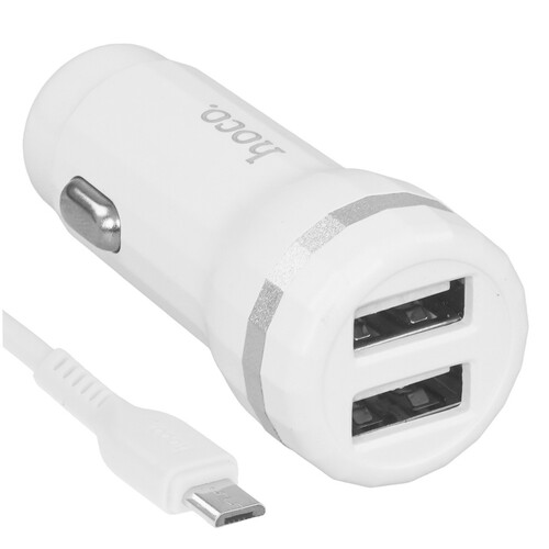 Купить Автомобильное ЗУ Hoco Z27 белый  9237899. Характеристики, отзывы и цены в Донецке