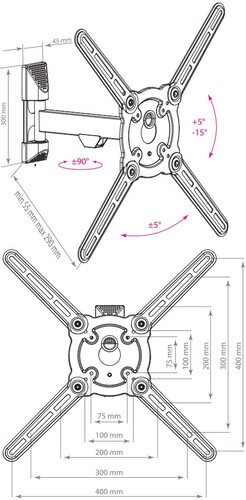 Купить Кронштейн для ТВ Kromax Atlantis-10 черный  1055016. Характеристики, отзывы и цены в Донецке