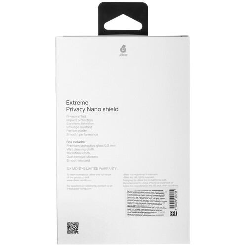Купить Защитное стекло uBear для экрана Apple iPhone 17 Pro Max  5639990. Характеристики, отзывы и цены в Донецке