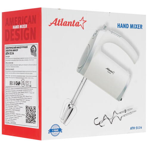 Купить Миксер Atlanta ATH-3114 белый  8160463. Характеристики, отзывы и цены в Донецке