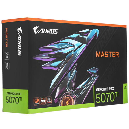 Купить Видеокарта GIGABYTE GeForce RTX 5070 Ti AORUS MASTER  5613388. Характеристики, отзывы и цены в Донецке