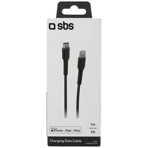 Купить Кабель круглый SBS Lightning 8-pin - USB Type-C черный 1 м  5471845. Характеристики, отзывы и цены в Донецке