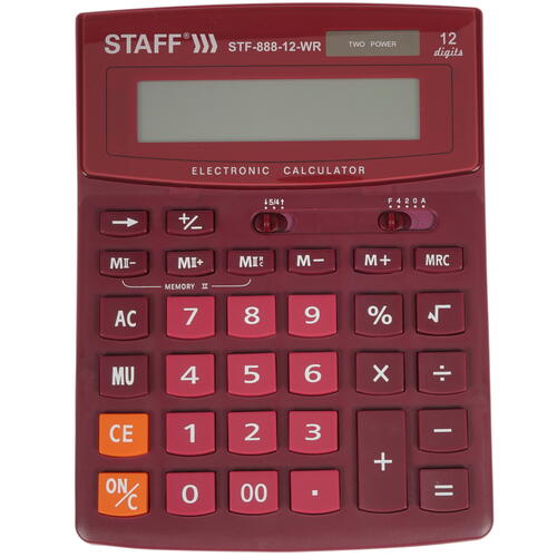 Купить Калькулятор бухгалтерский STAFF STF-888-12-WR  4756245. Характеристики, отзывы и цены в Донецке