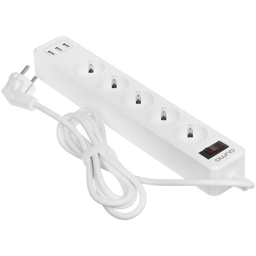 Купить Сетевой фильтр QUMO Power Bar 5SP4U (P-0005) белый  5416310. Характеристики, отзывы и цены в Донецке