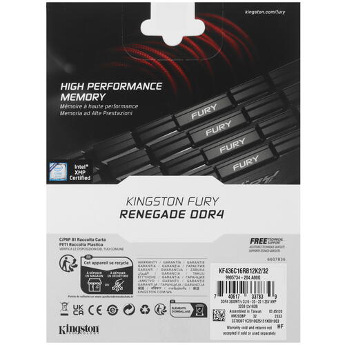 Купить Оперативная память Kingston FURY Renegade [KF436C16RB12K2/32] 32 ГБ  5447892. Характеристики, отзывы и цены в Донецке