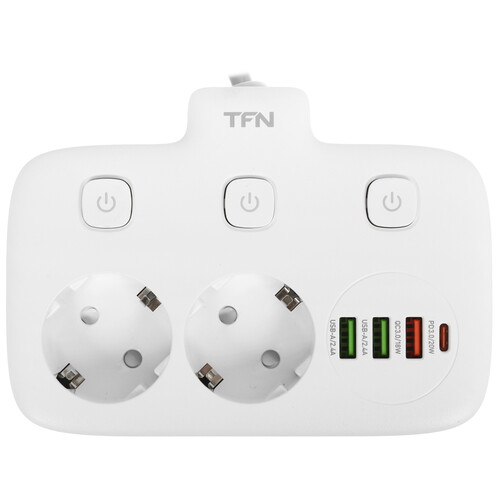 Купить Сетевой фильтр TFN POWER 2 белый  9139929. Характеристики, отзывы и цены в Донецке