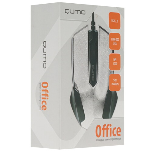 Купить Мышь проводная QUMO Office M14 [24131] белый  1365054. Характеристики, отзывы и цены в Донецке