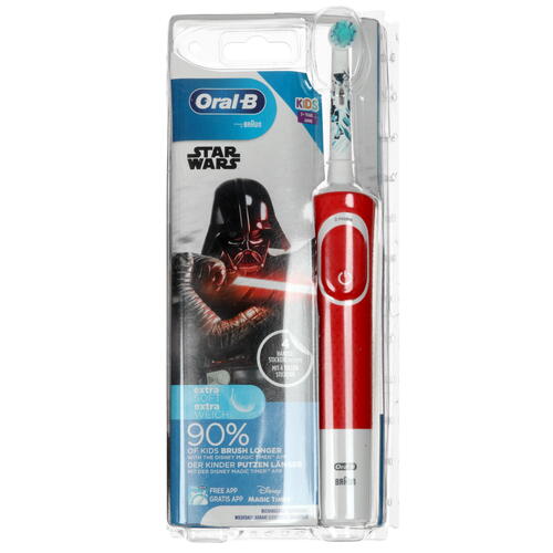 Купить Электрическая зубная щетка Braun Oral-B Vitality Kids D100.413.2K StarWars белый, красный  5455410. Характеристики, отзывы и цены в Донецке