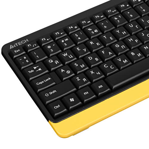Купить Клавиатура+мышь беспроводная   A4Tech Fstyler FG1110 желтый  5421452. Характеристики, отзывы и цены в Донецке
