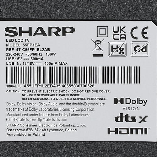 Купить 55" (139 см) Телевизор Sharp 55FP1EA серебристый  5431348. Характеристики, отзывы и цены в Донецке