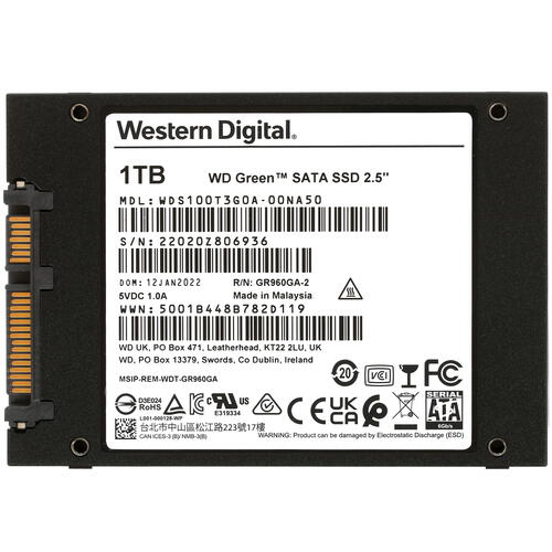 Купить 1000 ГБ 2.5" SATA накопитель WD Green [WDS100T3G0A]  5073037. Характеристики, отзывы и цены в Донецке