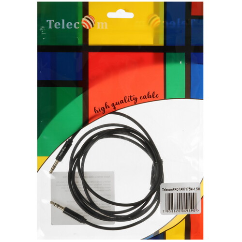 Купить Кабель   Telecom jack 3.5 мм - jack 3.5 мм черный  5602591. Характеристики, отзывы и цены в Донецке
