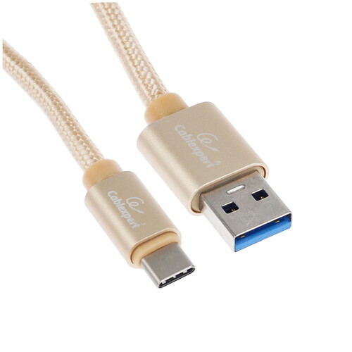 Купить Кабель круглый Cablexpert USB Type-C - USB 3.0 Type-A золотистый 1 м  5485419. Характеристики, отзывы и цены в Донецке