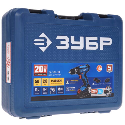Купить Дрель-шуруповерт Зубр DL-201-22 20V MAX PRO  9909108. Характеристики, отзывы и цены в Донецке