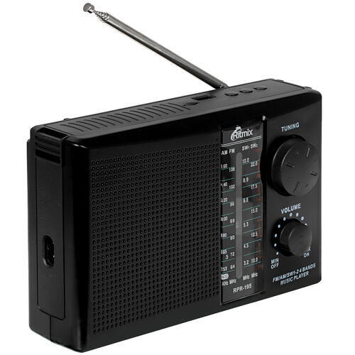 Купить Радиоприемник Ritmix RPR-195 черный  4806937. Характеристики, отзывы и цены в Донецке