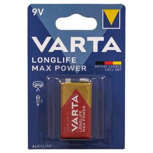 Купить Батарейка Varta Longlife Max Power крона (6LR61/6F22/CR-9V)  9039944. Характеристики, отзывы и цены в Донецке