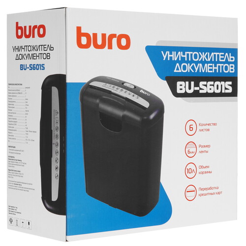 Купить Уничтожитель бумаг Buro Home BU-S601S  5483322. Характеристики, отзывы и цены в Донецке